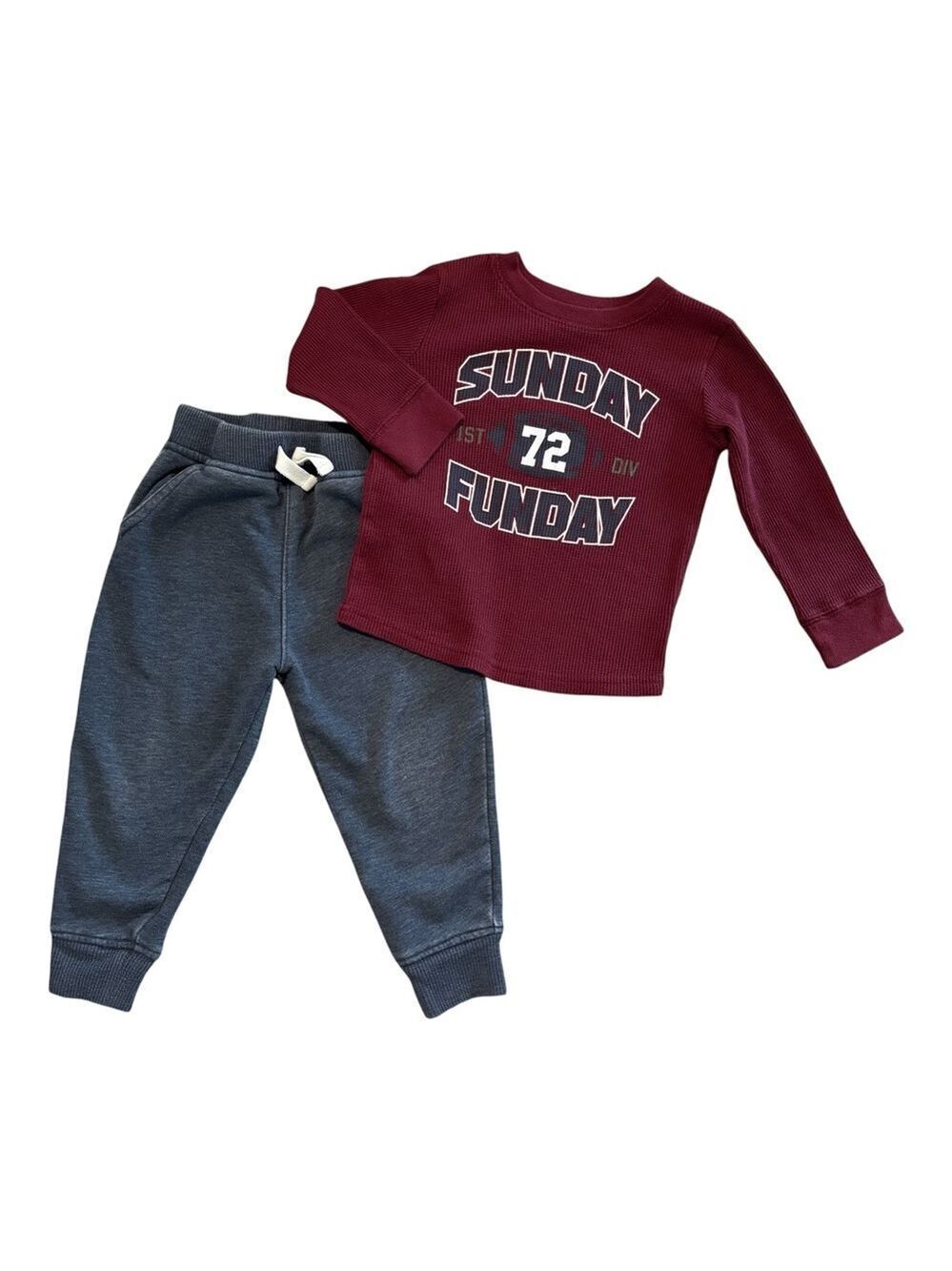 Garanimals Maroon and Gray Kids Jogger Set